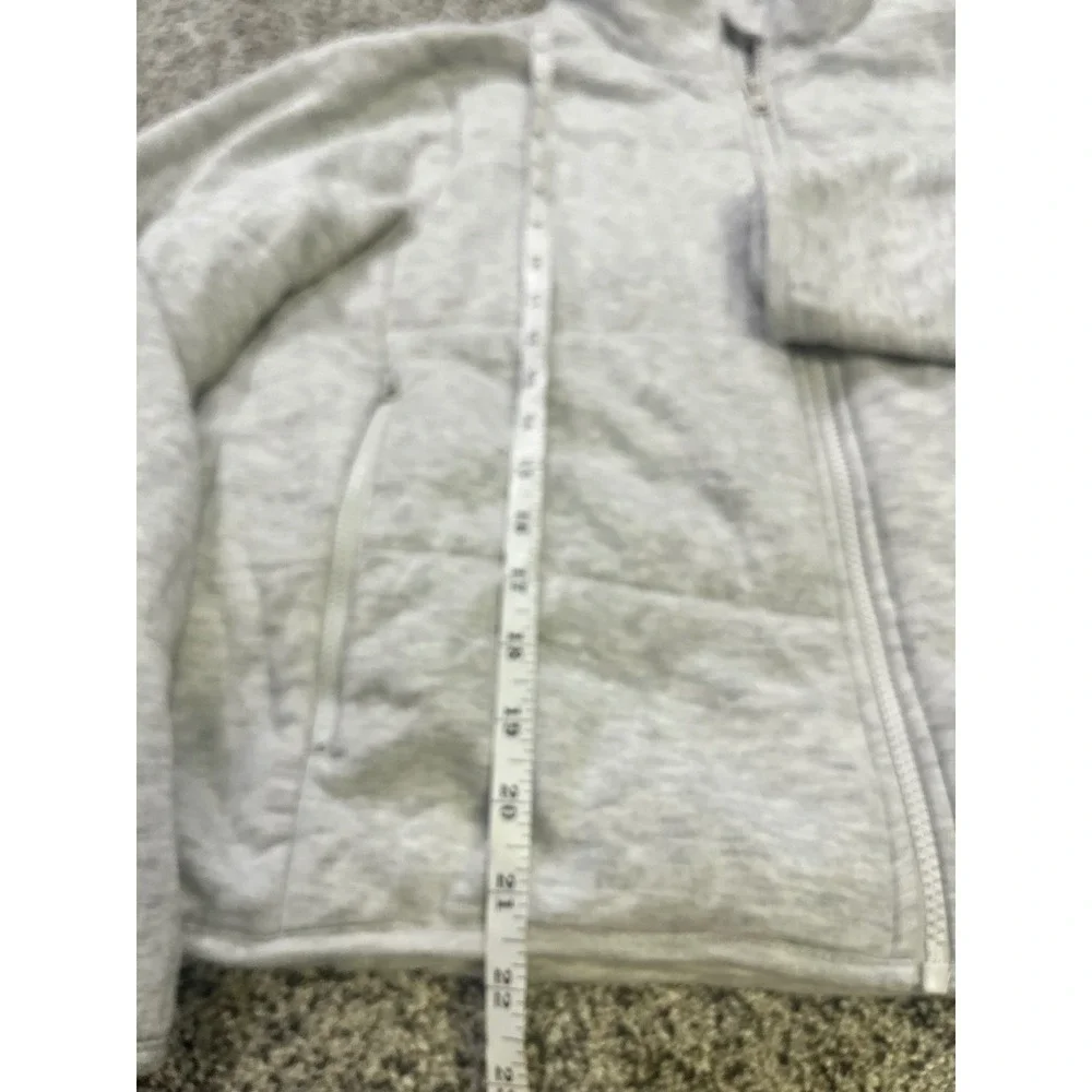 Three Dots Womens Heather Gray Quilted Full Zip Mock Neck Jacket Size S‎
